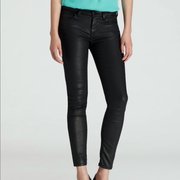 Joie Nailah Faux Leather Black Pants Slim fit skinny ankles in size 26 - Picture 2 of 11